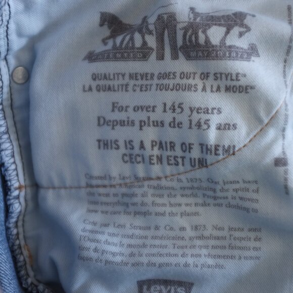 Levi's 505 Denim Jeans Regular Fit Straight Leg Medium Stonewash - Picture 10 of 11